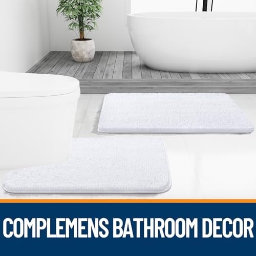 OLANLY Bathroom Runner Rugs 40x24, Extra Soft Absorbent Chenille Bath Rugs - Image 7