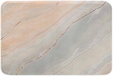 Marble Bath Mat for Bathroom Light Marble Texture Stone Rock Floor Grey Pink by Unknown