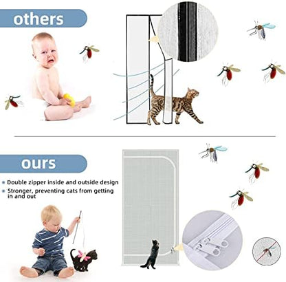 Upgraded Pet Screen Door, Fits Door Opening Size 40''x 95'', Thickened Cat - Image 5