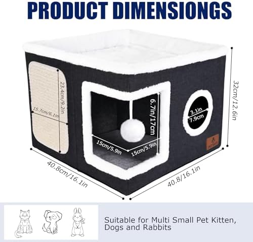 Cat Beds for Indoor Cats, Large Cat Cave Bed - Image 2