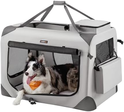 Feandrea Collapsible Soft Dog Crate, Portable Travel Carrier, 36 Inches by FeandreabySONGMICSHOME