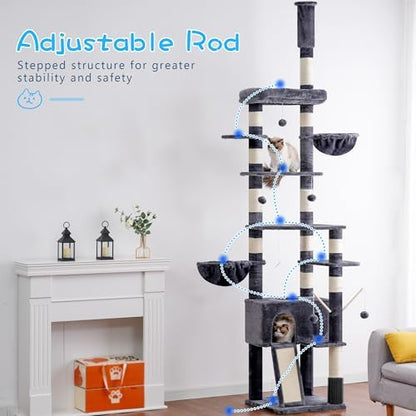 Hey-brother Cat Tree Tower, Adjustable Height, Floor to Ceiling - Image 2