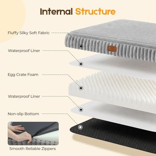 Orthopedic Dog Bed for XXL Dog, Waterproof Washable Pet Bed for Crate - Image 5