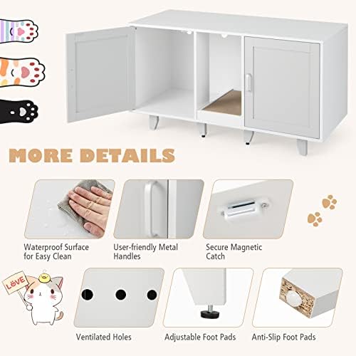 Tangkula Double Cat Litter Box Enclosure - Image 4
