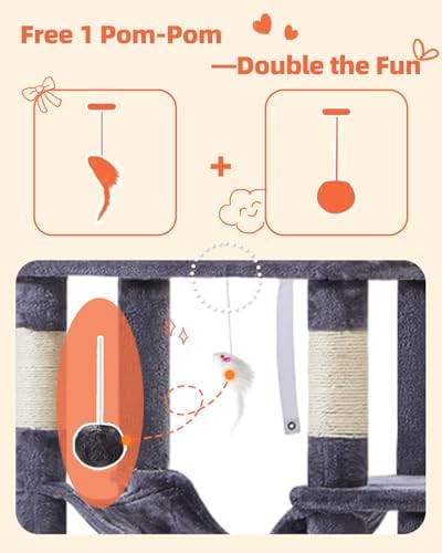 Taoqimiao Cat Tree, 67 in Tall Cat Tower - Image 6