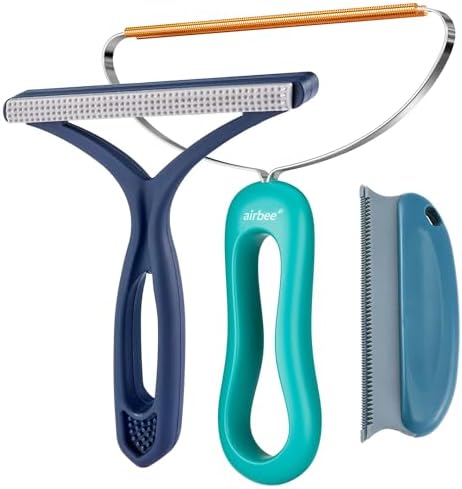 Pet Hair Remover 3-Pack, Reusable Dog & Cat Hair Removal Tools, Lint Shaver by Airbee