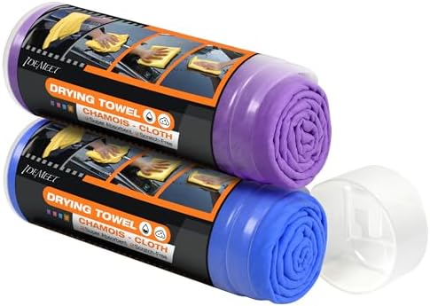 2 Pack Premium Shammy Towel for Car, Super Absorbent 26"x17" Chamois Towel by IDEMEET