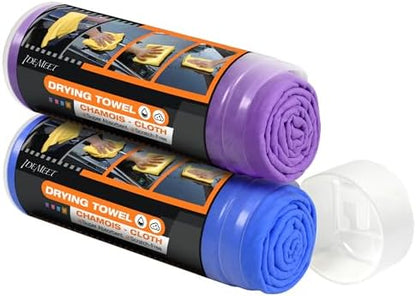2 Pack Premium Shammy Towel for Car, Super Absorbent 26"x17" Chamois Towel by IDEMEET