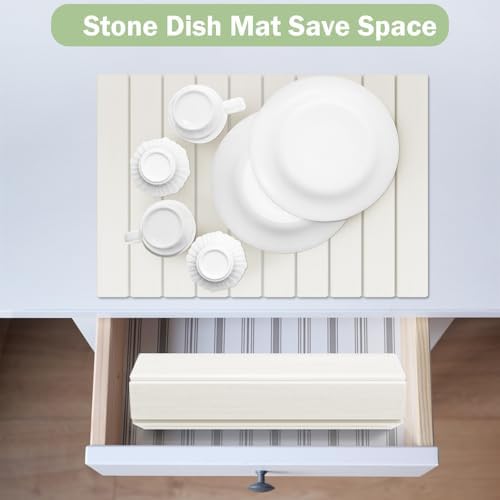 Stone Dish Drying Mat for Kitchen Counter, Versatile Stone Drying Mats for Cups - Image 5