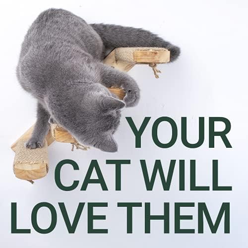 Cat Steps - Solid Rubber Wood Cat Wall Stairs- Left Right - Image 2