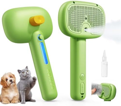 ROJECO 3-in-1 Pet Steam Brush, Spray Hair Removal Detangling Comb by ROJECO
