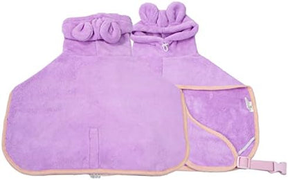 Dog Bathrobe, Microfiber Fast Drying Absorbent Hooded Bath Towel - Image 6