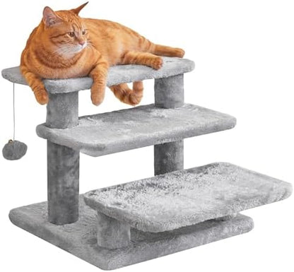 15''H Multi-Step Pet Stairs for High Beds & Sofas, 3-Step Cat Stairs by Furcato