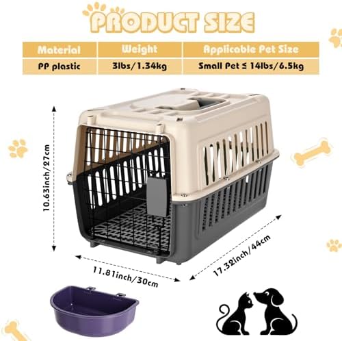 2 Set Hard Plastic Pet Carrier Breathable Dog Cat - Image 2