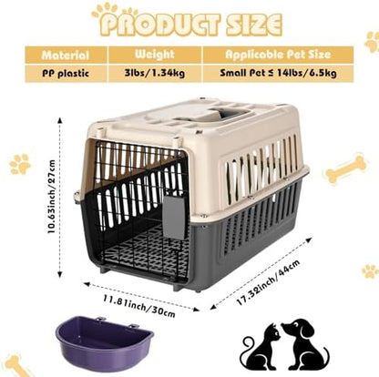 2 Set Hard Plastic Pet Carrier Breathable Dog Cat - Image 2