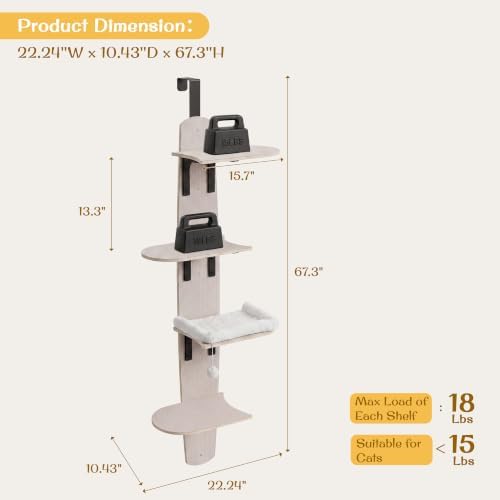 Door Hanging Cat Tree Climber 4-Level Door Mounted Tower - Image 2
