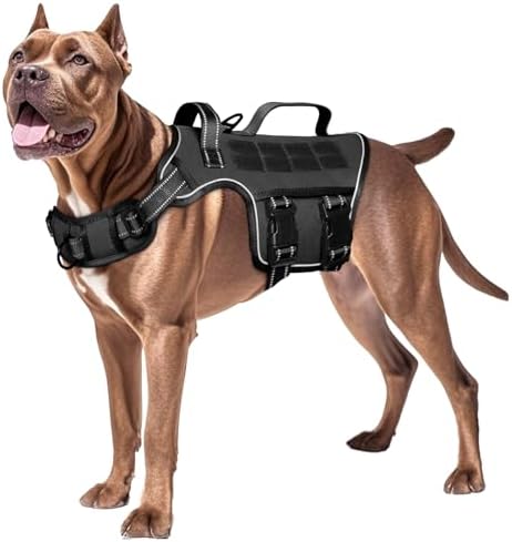 Dog Harness for Large Dogs, No Pull Tactical Vest by Runfido