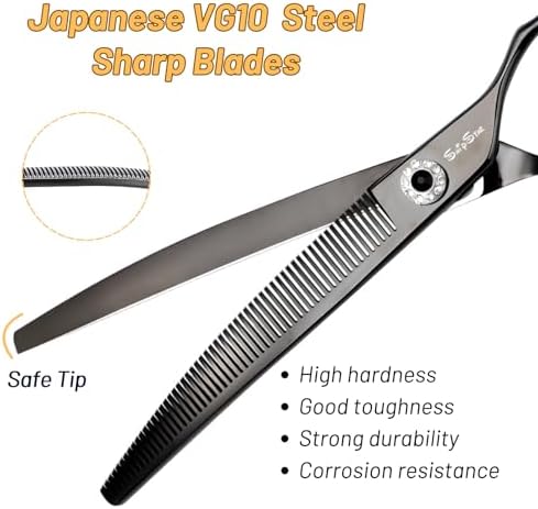 7.5in 25° Curved 56 Teeth Thinning Dog Grooming Scissors - Image 4