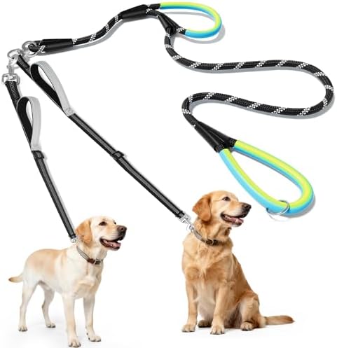 XiaZ Double Leash for Two Dogs No Tangle for Large Medium Dogs by XiaZPet