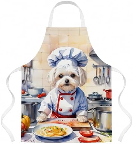 Caroline's Treasures Maltese The Chef Apron Cooking Kitchen Server Baking by CarolinesTreasures