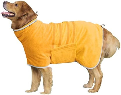 Dog Robe - Fast Drying Towel - Microfiber Super Absorbent Pet Bathrobe by HhiMyOct