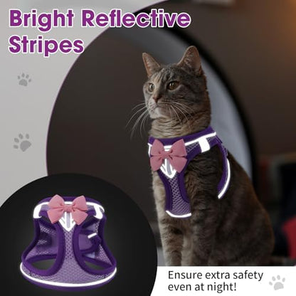 Cat Harness and Leash Set, Escape Proof Kitten Harness Purple XS - Image 5
