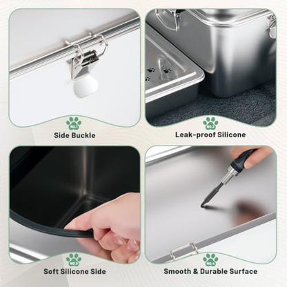 304 Stainless Steel Litter Box, XL Enclosed Litter Box - Image 4
