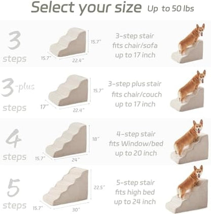 Laojin Balhen Dog Stairs for Small Dogs and Cats 18" H, High Density Support - Image 5
