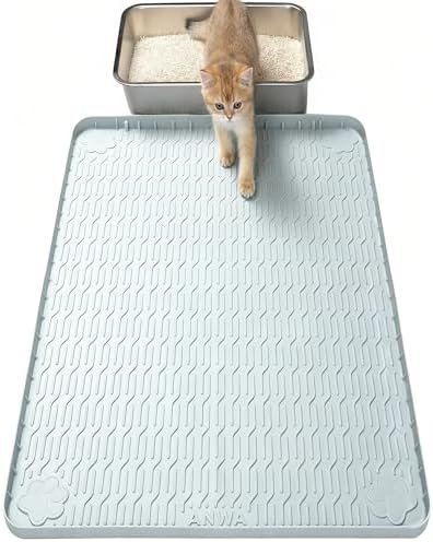 ANWA Waterproof 34" x 22" Large Litter Box Mat, Silicone Litter Mat by ANWA