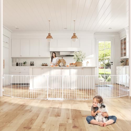 190" Extra Wide Baby Gate Playpen, Adjustable Baby Fence Play Yard by Cideny