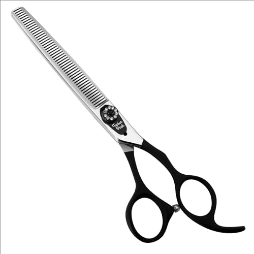 7.5'' Dog Thinning Scissors For Grooming 440C Stainless Steel Black Non-Slip by FenicePeak