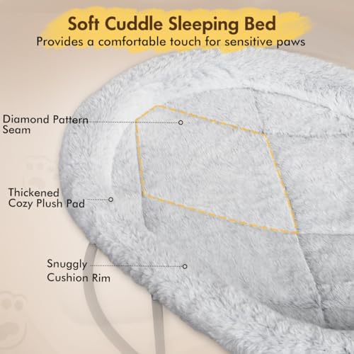 Zoratoo Elevated Cat Hammock, Fluffy Cuddle Cat Bed - Image 2