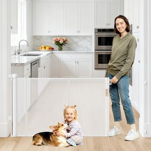2 Pack Reinforced 55" Wide Retractable Baby Gates by Babyproofingoutletcovers