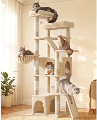 Feandrea Large Cat Tree, 72.6" Tall Sturdy Cat Tower by FeandreabySONGMICSHOME