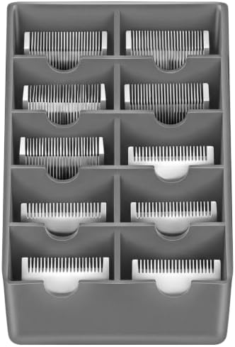 1 Pack Grey Clipper Blade Holder 10 Slot Clipper Razor Blade Rack Storage Tray by Yiyiring