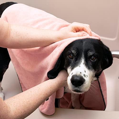 Ritz Embroidered Microfiber Pet Towel, Paw Blush Pink, 2 Towel Set - Image 5