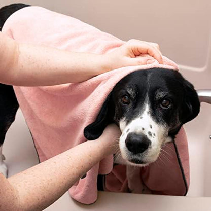 Ritz Embroidered Microfiber Pet Towel, Paw Blush Pink, 2 Towel Set - Image 5