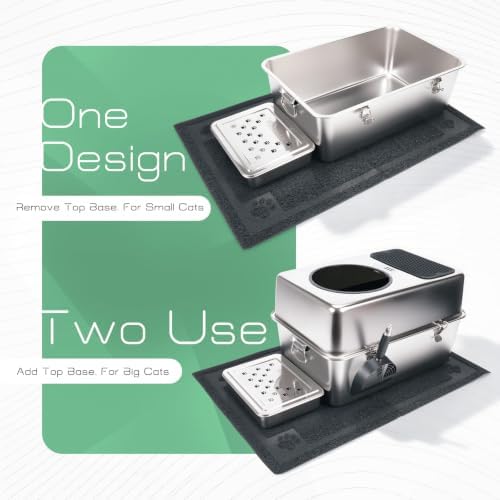 304 Stainless Steel Litter Box, XL Enclosed Litter Box - Image 6