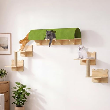 Cat Wall Shelves Set, 7-in-1 Cat Wall Furniture by Homiflex