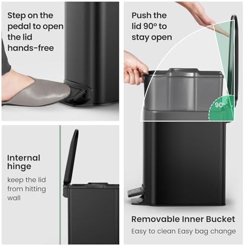 Cesun Small Bathroom Trash Can - Image 4