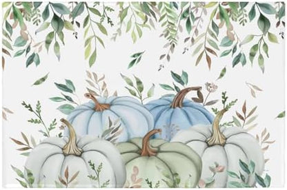 Giwawa Fall Blue Pumpkin Bath Rug Autumn Harvest Bathtub Mat Non Slip Absorbent by Giwawa