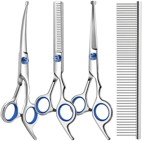 Professional 4 in 1 Dog & Cat Grooming Scissors Kit by Unknown