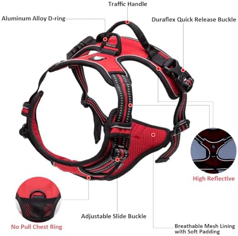 TRUE LOVE Adjustable No-Pull Dog Harness Reflective Pup Vest Harnesses - Image 2