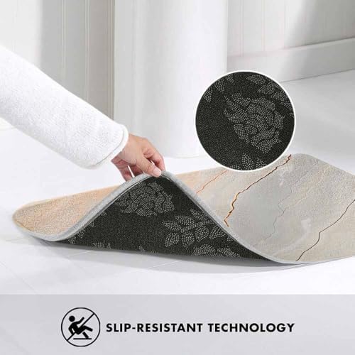 Marble Bath Mat for Bathroom Light Marble Texture Stone Rock Floor Grey Pink - Image 5