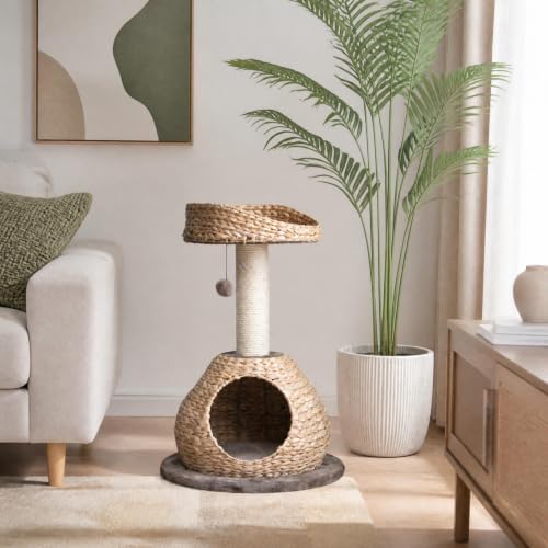 PETSITE Modern Cat Tree Tower, Paper Rope Natural Bowl Shaped - Image 7