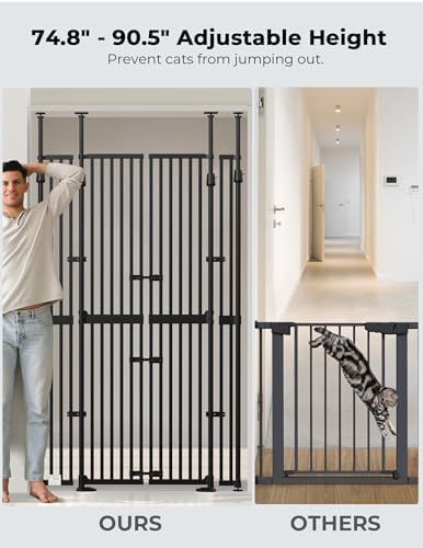 Extra Tall Cat Gate for Doorway, Pressure Mounted Pet Gate - Image 5