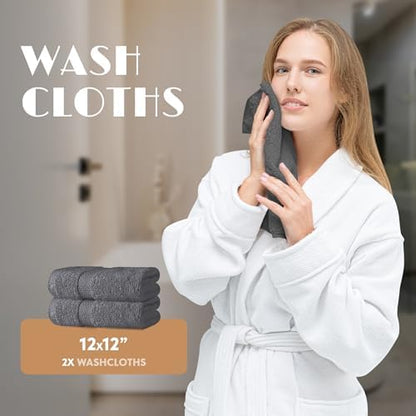 Gray Bath Towel Set of 6 - Image 6