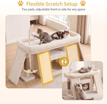 Heybly Cat Tree Extra-Long & Stable 2 Adjustable Scratch Boards HCT210SMJ - Image 3