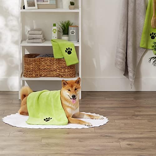 Bone Dry Pet Grooming, Embroidered Microfiber Towel Drying Collection, Lettuce - Image 6