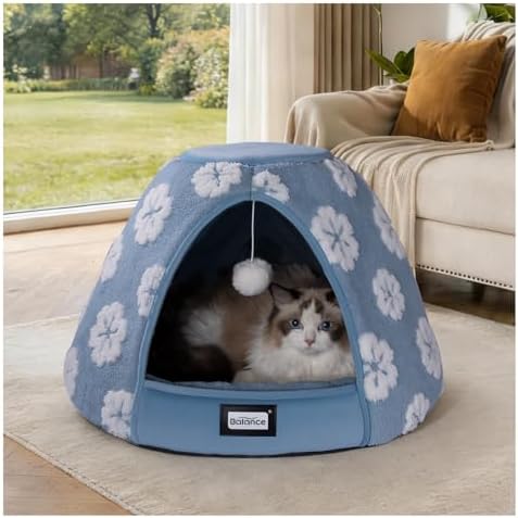 BALANCE Cat Beds for Indoor Cats, 2-in-1 Cat Bed Cave by BalancePet